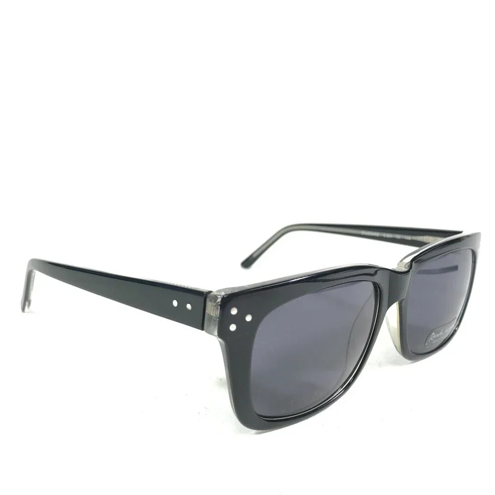 Randy Jackson Sunglasses S912 C.021 Black Clear Square Frames with Black Lenses